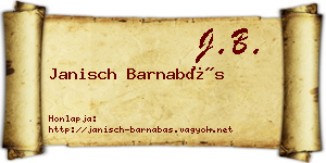 Janisch Barnabás névjegykártya